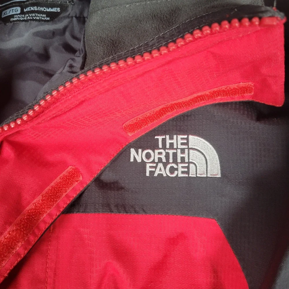 The North Face Rain Jacket Mens XL Red Gray HyVent Waterproof Hooded T495+T895 - Picture 4 of 16